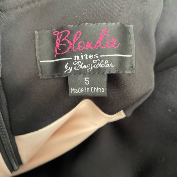 Blondie Nites Black and Cream Ruffle Dress - Picture 2 of 5